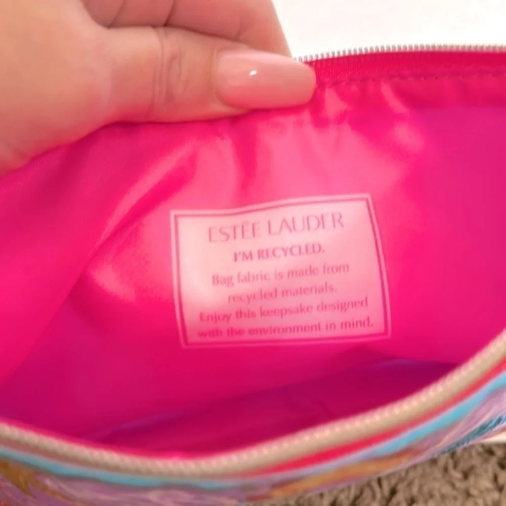 ESTEE LAUDER Coastal Tropical Seashell Makeup Cosmetic Bag Multicolor Canvas 10